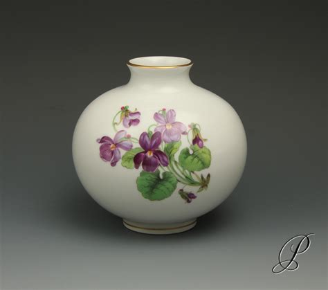 Vase Meissen Mit Blumenmalerei Veilchen Porzellan Porcelain