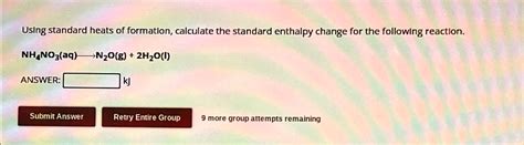 SOLVED Using Standard Heats Of Formation Calculate The Standard