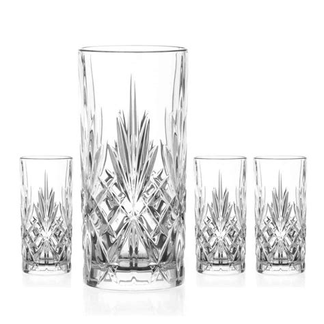 Chatsworth Crystal Highball Glasses Set Of 4 Diamante Home