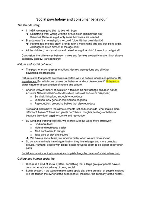 Summary Chapter 2 Korte Samenvatting Social Psychology And Consumer