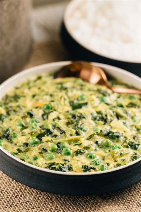 This Vegan Gluten Free Sweet And Savory Spinach And Sweet Pea Coconut Curry Is So Thick And