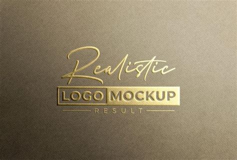 Gold Foil Logo Mockup On Kraft Paper