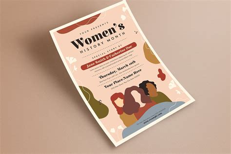 Womens History Month Event Flyer Creative Illustrator Templates ~ Creative Market