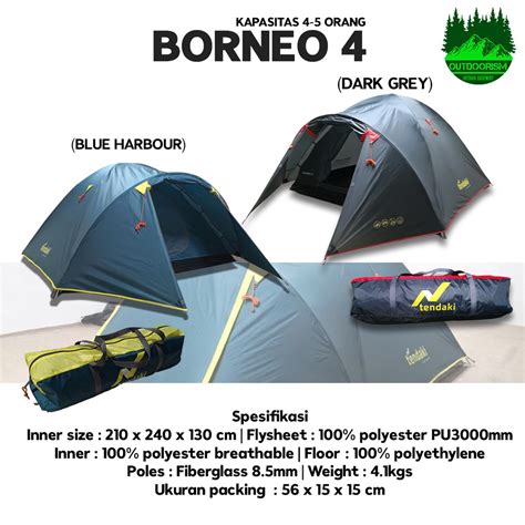 Jual Tenda Borneo Tendaki Borneo Double Layer Kapasitas Orang