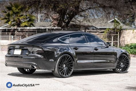 22 Staggered Lexani Wheels Wraith Gloss Black Rims For 2013 Audi A7 Lexani Tires