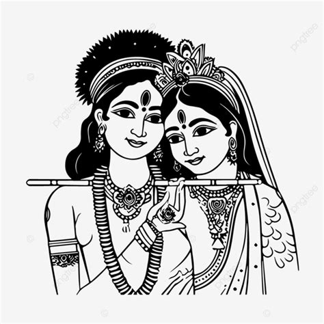 Shree Krishna Radha Para Colorear Imagenes Vector PNG Krishna Radha