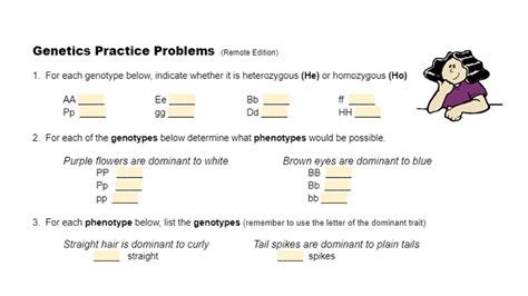 Genetics Practice With Simple Monohybrid Crosses Worksheets Library