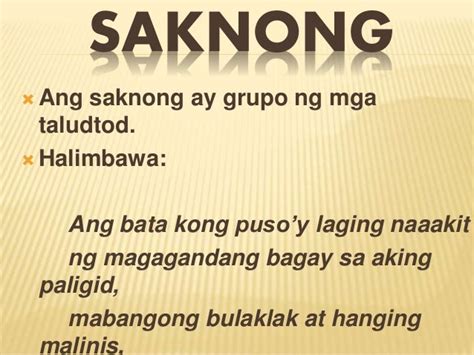 Saknong Halimbawa Sa Tula