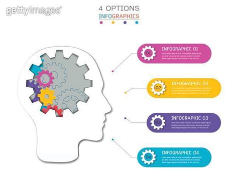 Infographic Design Vector Human Head And Gear Icons Workflow Layout