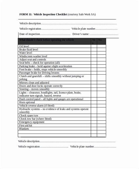 Printable Trailer Inspection Form Template Printable Word Searches