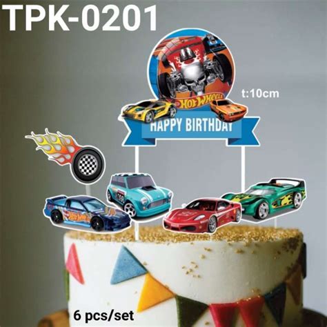 Promo TPK 0201 Cake Topper Kertas Tusuk Hiasan Kue Cars Mobil Hot