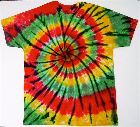 Tie Dye Shirt Adult Large Rasta Spiral