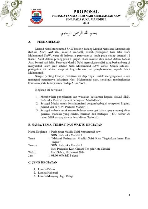 Contoh Proposal Maulid Majelis Word Raja Sekolah