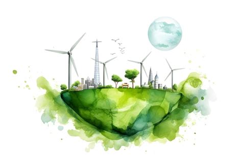 Premium Ai Image Illustration Of Wind Turbines Green Energy For The