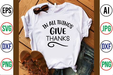 In All Things Give Thanks Svg Cut File By Orpitaroy Thehungryjpeg