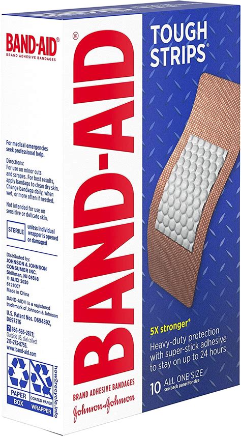 Band Aid Tough Strips Extra Heavy Duty Protection Adhesive Bandages Xl10ct