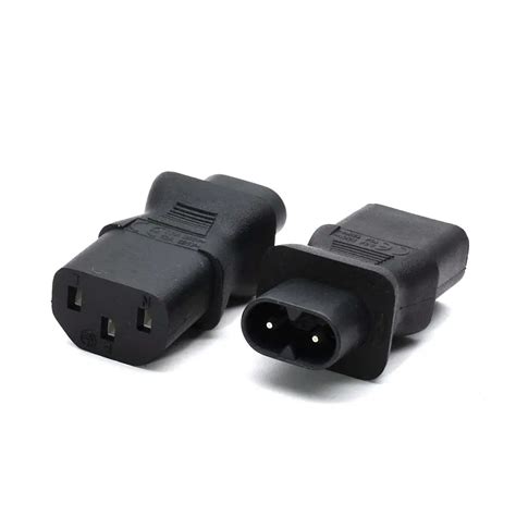 IEC 320 C13 3 Pin Female To C8 2 Pin Male Straight Power Plug Converter