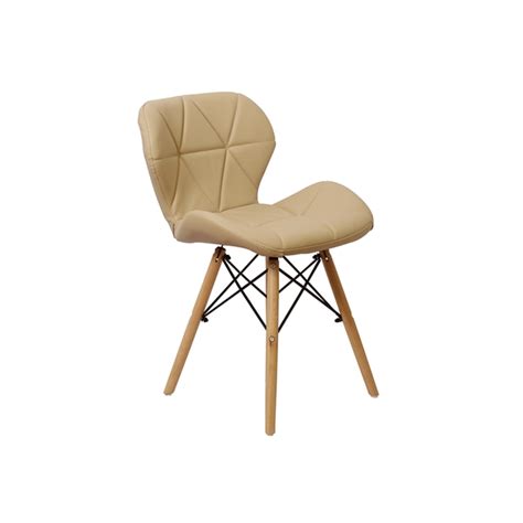 Cadeira Charles Eames Eiffel Slim Wood Estofada Nude Leroy Merlin