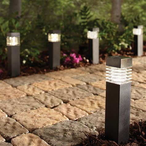 Hampton Bay Solar Black Outdoor Integrated LED Landscape Plastic Square