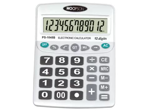 Calculadora De Mesa D Gitos Hoopson Cinza Preta Ps B