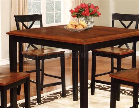 D160 5 Counter Height Dining Set 5pc In Cherry And Black