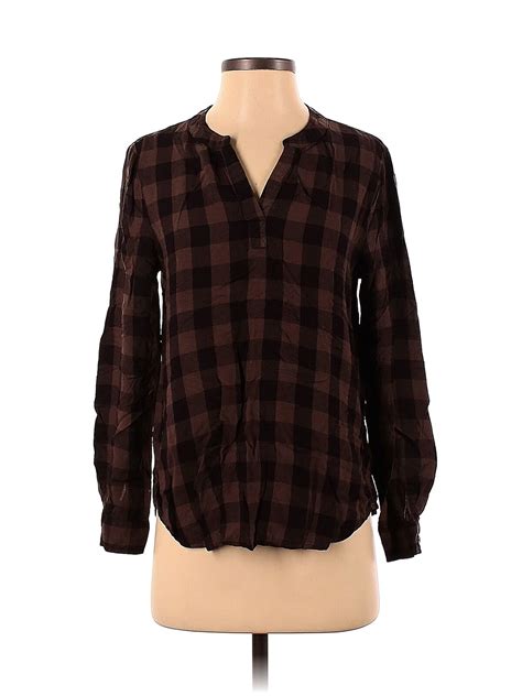 Beachlunchlounge Women Brown Long Sleeve Blouse S Ebay