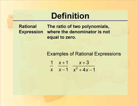 Definition Rationals And Radicals Rational Expressions Media Math