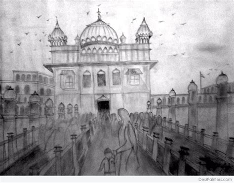 Golden Temple Sketch at PaintingValley.com | Explore collection of ...