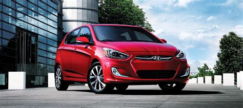 Exterior Sleek Front Photo Of Red Hyundai Accent Compact Five Door