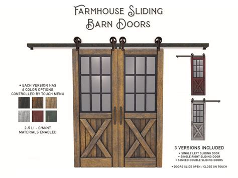 Second Life Marketplace Muniick Farmhouse Sliding Barn Doors