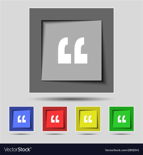 Quote Sign Icon Quotation Mark Symbol Double Vector Image