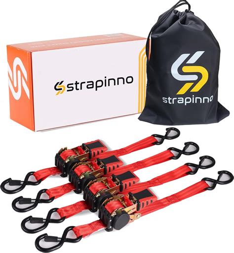 Amazon Strapinno 4pcs Retractable Ratchet Straps Bundle 1 In X 6