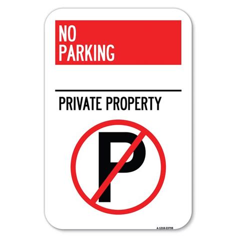 Signmission No Parking Private Property With No Parking Symbol