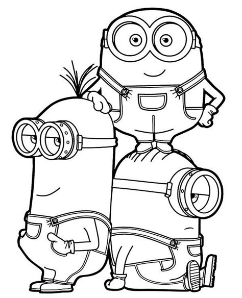 Minionki Kolorowanka Bob Stuart I Kevin Minion Coloring Pages