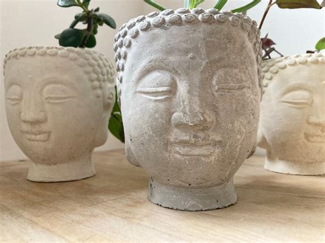 Buddha Face Planter Buddha Head Plant Pot Concrete Buddha Etsy