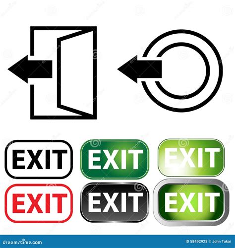 Exit Icon Set Vector Sign In White Background Cartoondealer