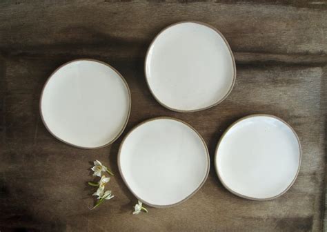 Ceramic Plates Set of 4 Handmade Stoneware Plates Dessert - Etsy