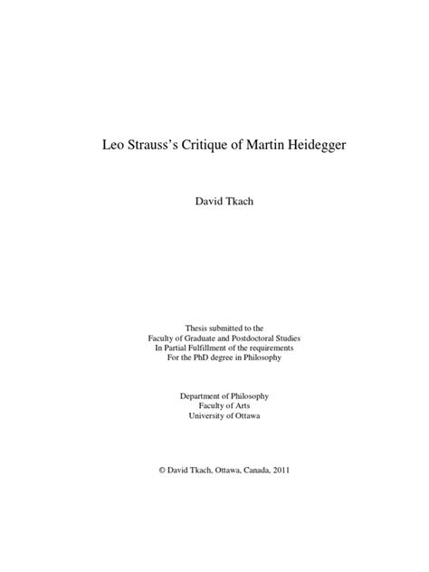 Heidegger Strauss | PDF | Martin Heidegger | Leo Strauss