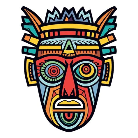 Ilustración de vector de máscara tribal africana sobre fondo aislado