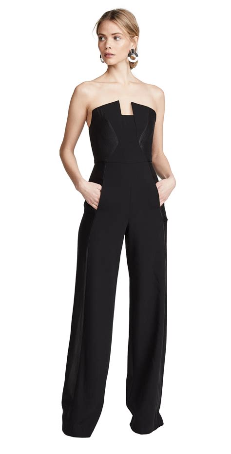 Black Halo Lena Jumpsuit Black Editorialist