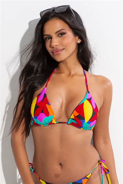 Maya Bay Reversible Non Wired Halter Triangle Top In Multi Pour Moi