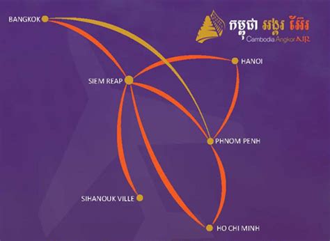 Cambodia Angkor Air Route Map