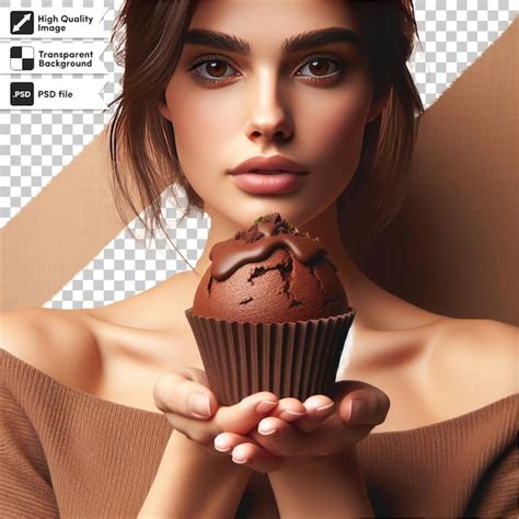 Premium PSD Psd Chocolate Cupcake With Chocolate Frosting On