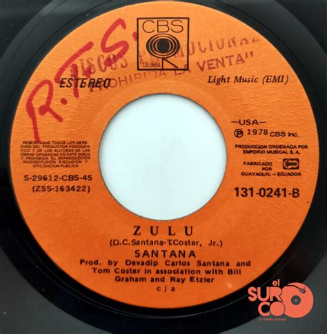 Santana Shes Not There Zulu Vinilo