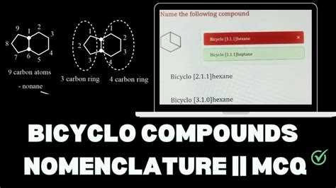 Bicyclo Compounds Nomenclature MCQ On Bicyclo Compound YouTube