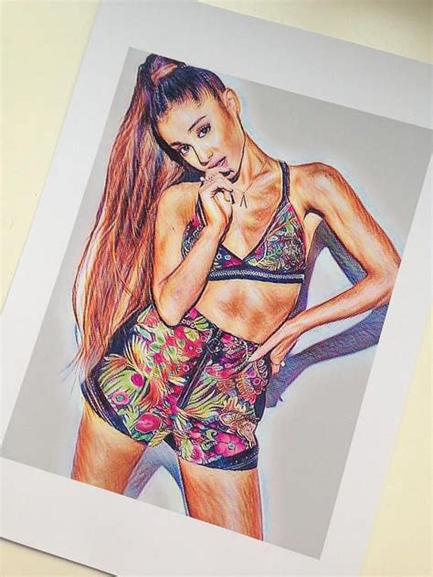 Ariana Grande Drawing PRINT Wall Art Celebrity Fanart Hand Ariana