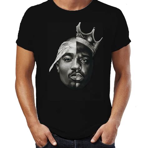 Tupac Biggie East West Side Notorious Small Hip Hop Rap T Shirt Men