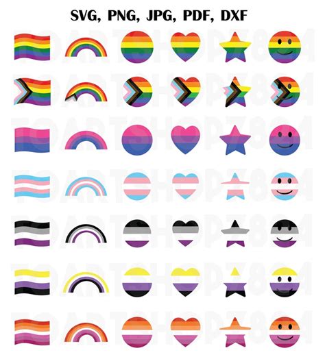 Lgbtq Flags Pride Printable Cut Files Lgbtq Svg Png Bundle Pride Flags