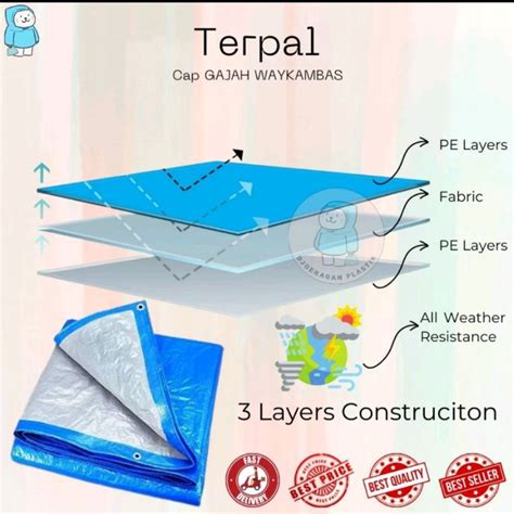 Jual X Meter Terpal Plastik A Import Cap Gajah Waykambas Tikar