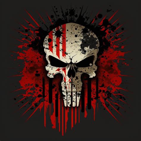 Red Punisher Skull